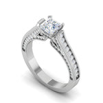 Load image into Gallery viewer, 0.30 cts. Princess Cut Diamond Shank Platinum Solitaire Engagement Ring JL PT RP PR 130   Jewelove.US
