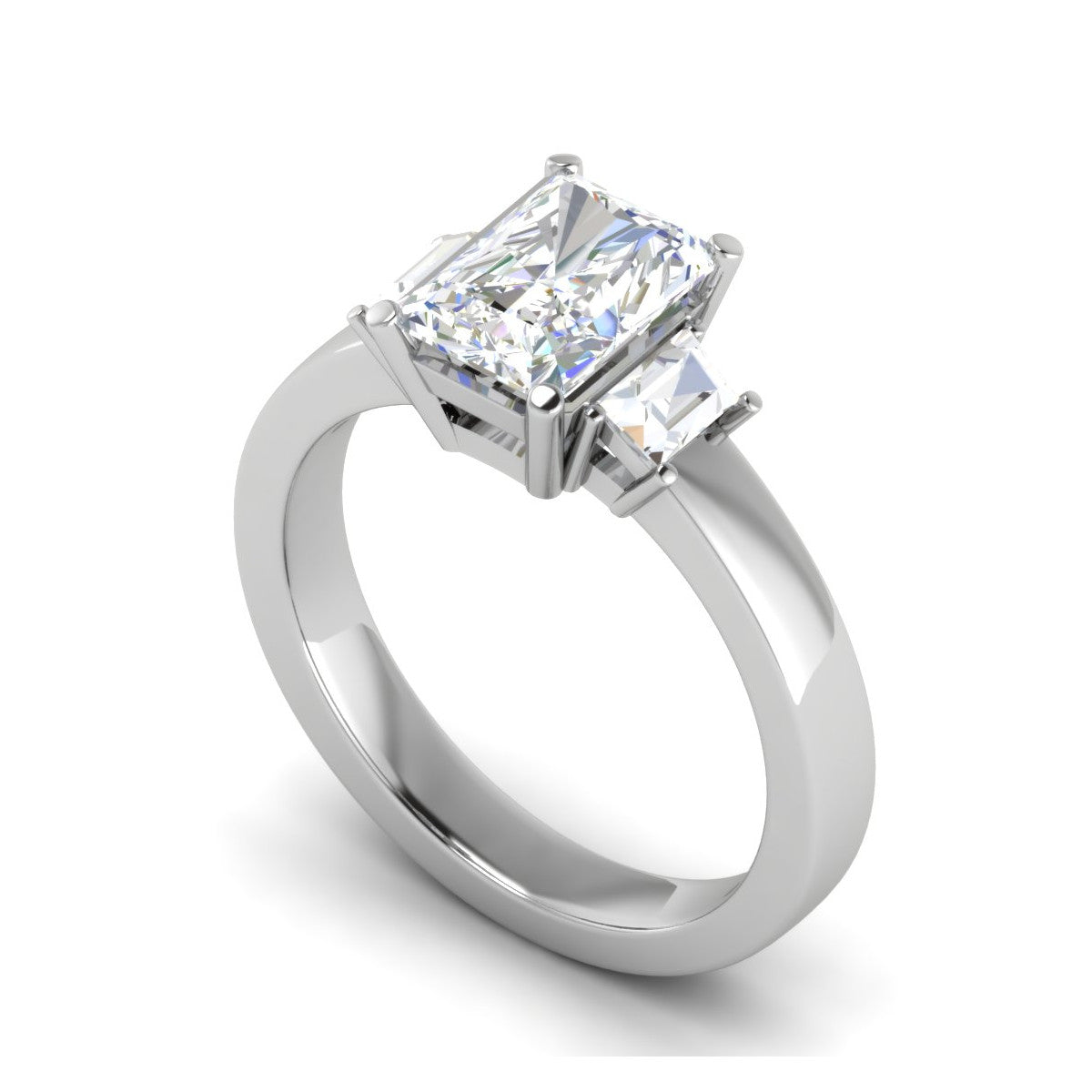 0.70cts Emerald Cut Solitaire Diamond Platinum Ring JL PT RETSS1241   Jewelove.US