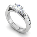 Load image into Gallery viewer, 0.70 cts Solitaire with Pear Cut Diamond Accents Platinum Ring JL PT R3 RD 102   Jewelove.US
