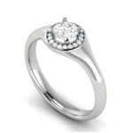 Load image into Gallery viewer, 0.50 cts Solitaire Halo Diamond Platinum Ring JL PT RH RD 215   Jewelove.US
