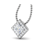 Load image into Gallery viewer, 0.70 cts. Platinum Princess Cut Solitaire Pendant for Women JL PT P PF PR 112   Jewelove.US
