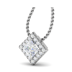 0.70 cts. Platinum Princess Cut Solitaire Pendant for Women JL PT P PF PR 112   Jewelove.US