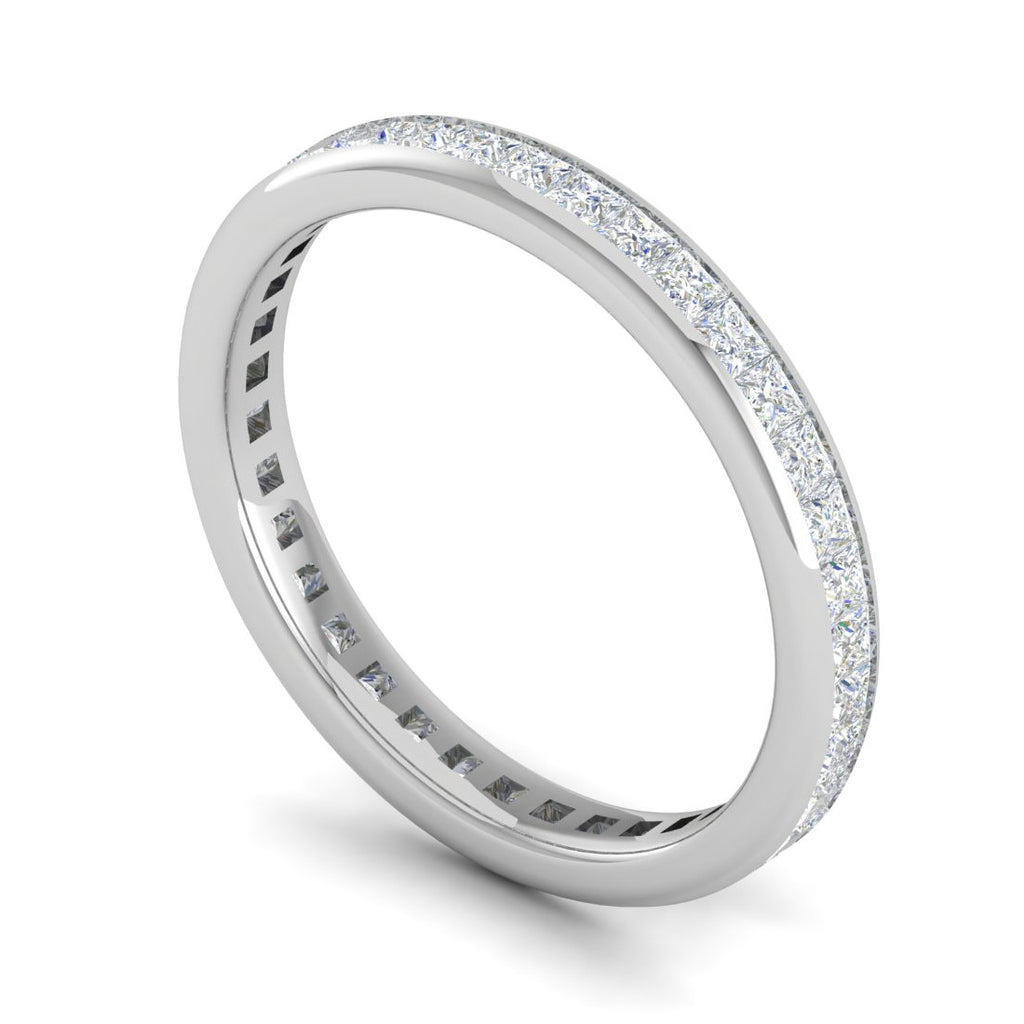 Platinum Ring With Princess Cut Diamonds for Women JL PT ET PR 106  VVS-GH Jewelove.US