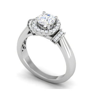 0.30 cts Solitaire Halo Diamond Platinum Ring JL PT JRW2586MM-A   Jewelove.US