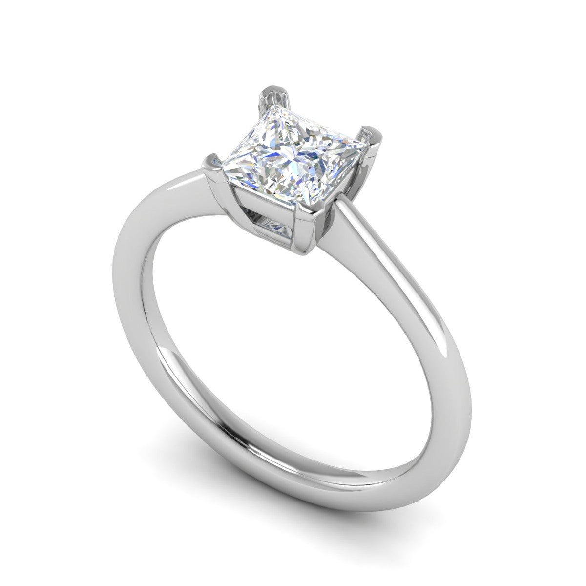 0.30 cts Princess Cut Solitaire Platinum Ring JL PT RS PR 129   Jewelove