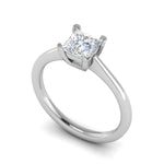 Load image into Gallery viewer, 0.30 cts Princess Cut Solitaire Platinum Ring JL PT RS PR 129   Jewelove
