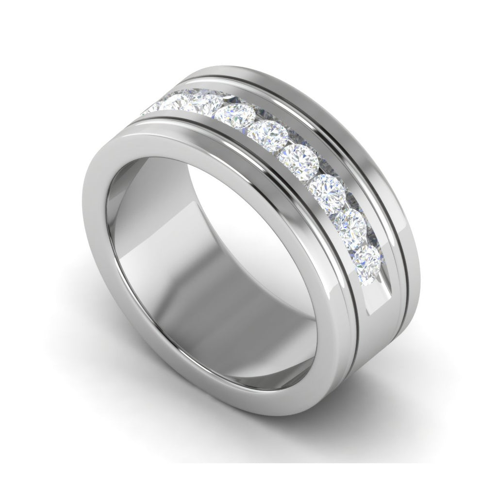 Platinum Ring with Diamonds for Men JL PT MB RD 143  VVS-GH Jewelove.US