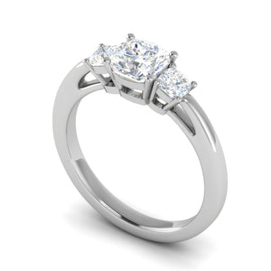 0.50cts. Cushion Solitaire Diamond Accents Platinum Ring JL PT R3 CU 119   Jewelove.US
