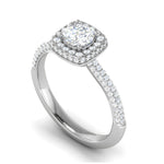 Load image into Gallery viewer, 0.50 cts Double Square Diamond Split Solitaire Platinum Ring JL PT RH RD 231   Jewelove.US
