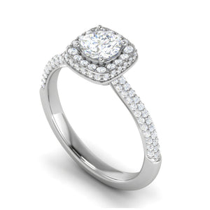 0.50 cts Double Square Diamond Split Solitaire Platinum Ring JL PT RH RD 231   Jewelove.US