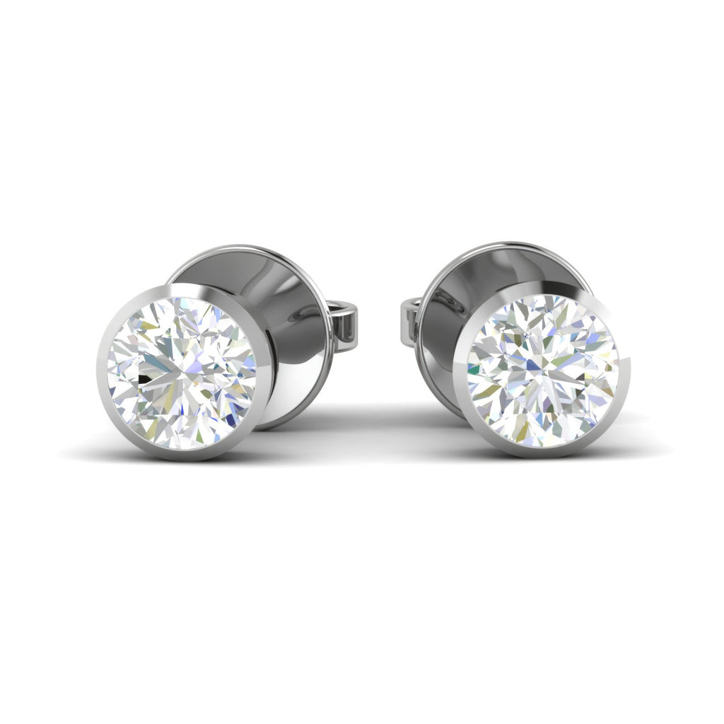 Platinum Solitaire Earrings JL PT E SE RD 100   Jewelove