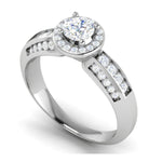 Load image into Gallery viewer, 0.50 cts Solitaire Halo Diamond Split Shank Platinum Ring JL PT RP RD 210   Jewelove.US
