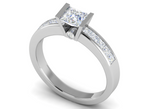 Load image into Gallery viewer, 0.50 cts Princess Cut Solitaire Diamond Shank Platinum Ring JL PT RC PR 195   Jewelove.US
