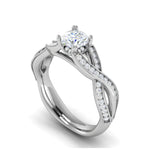 Load image into Gallery viewer, 0.30 cts Solitaire Diamond Twisted Shank Platinum Ring JL PT RP RD 148   Jewelove.US
