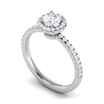 Load image into Gallery viewer, 0.50 cts Solitaire Halo Diamond Shank Platinum Ring JL PT RH RD 221   Jewelove.US
