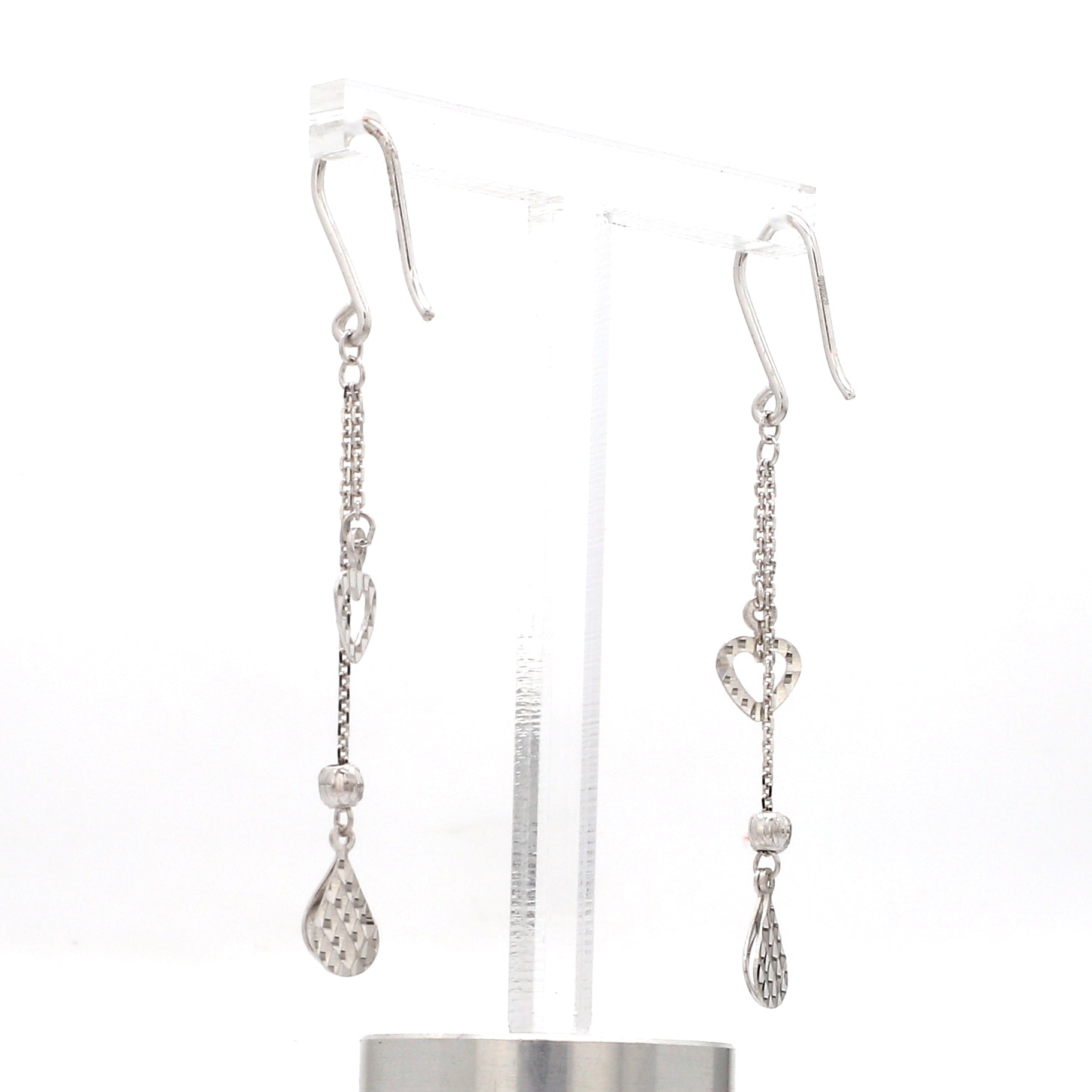 Japanese Platinum Earrings with Diamond Cutting for Women JL PT E 285   Jewelove.US