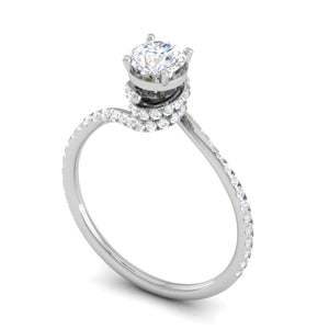0.30 cts Solitaire Designer Halo Diamond Shank Platinum Ring JL PT RP RD 179   Jewelove.US