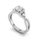 Load image into Gallery viewer, 0.50cts. Cushion Solitaire Diamond Platinum Ring JL PT R3 PR 176   Jewelove.US
