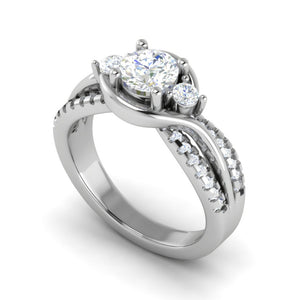 0.30 cts. Solitaire Platinum Split Shank Diamond Engagement Ring JL PT WB6002E   Jewelove