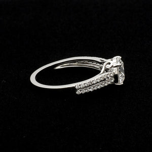 1 Carat. Solitaire Platinum Diamond Split Shank Ring JL PT 1221   Jewelove.US