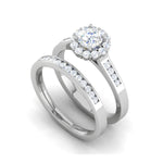 Load image into Gallery viewer, 0.30 cts Solitaire Halo Diamond Split Shank Platinum Ring JL PT RH RD 302   Jewelove.US
