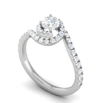 Load image into Gallery viewer, 0.30 cts Solitaire Halo Diamond Shank Platinum Ring JL PT RP RD 162   Jewelove.US
