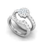 Load image into Gallery viewer, 0.25 cts Halo Solitaire Diamond Split Shank Platinum Ring JL PT RV RD 157   Jewelove
