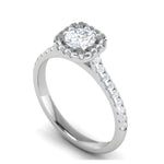 Load image into Gallery viewer, 0.50 cts Solitaire Halo Diamond Shank Platinum Ring JL PT RH RD 254   Jewelove.US
