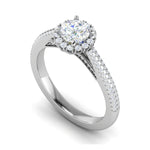 Load image into Gallery viewer, 0.50 cts Solitaire Halo Diamond Split Shank Platinum Ring JL PT RH RD 212   Jewelove.US
