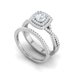 Load image into Gallery viewer, 0.30 cts Solitaire Double Halo Diamond Twisted Shank Platinum Ring JL PT MHD277   Jewelove.US
