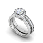 Load image into Gallery viewer, 0.30 cts. Solitaire Halo Platinum Diamond Split Shank Engagement Ring JL PT RV RD 104   Jewelove
