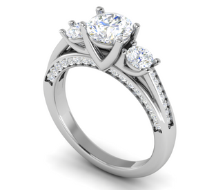 1 Carat Solitaire Diamond Accents Platinum Ring JL PT R3 RD 139   Jewelove.US