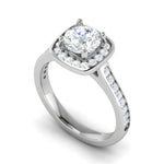 Load image into Gallery viewer, 0.70 cts Solitaire Square Halo Diamond Shank Platinum Ring JL PT RH RD 146   Jewelove.US

