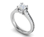 Load image into Gallery viewer, 1 Carat Solitaire Platinum Diamond Shank Ring JL PT RH RD 100   Jewelove.US
