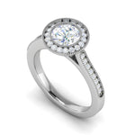 Load image into Gallery viewer, 0.70 cts Solitaire Halo Diamond Shank Platinum Ring JL PT RH RD 128   Jewelove.US
