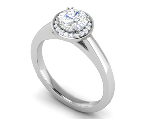 0.70 cts Solitaire Single Halo Platinum Ring JL PT RH RD 106   Jewelove.US