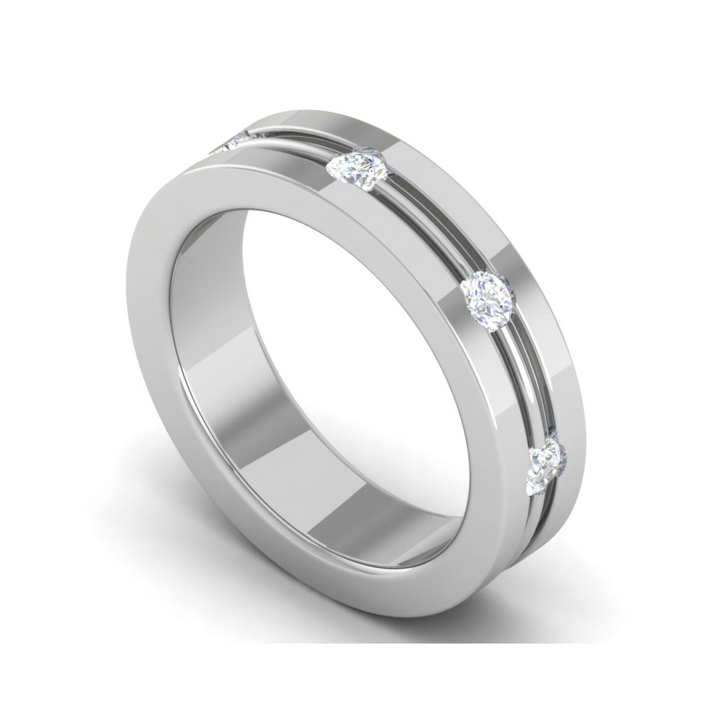 Platinum Ring with 5 Diamonds for Women JL PT MB RD 122  VVS-GH Jewelove.US