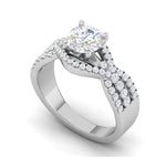 Load image into Gallery viewer, 0.50cts Solitaire Halo Diamond Split Shank Platinum Ring JL PT WB5917E   Jewelove.US

