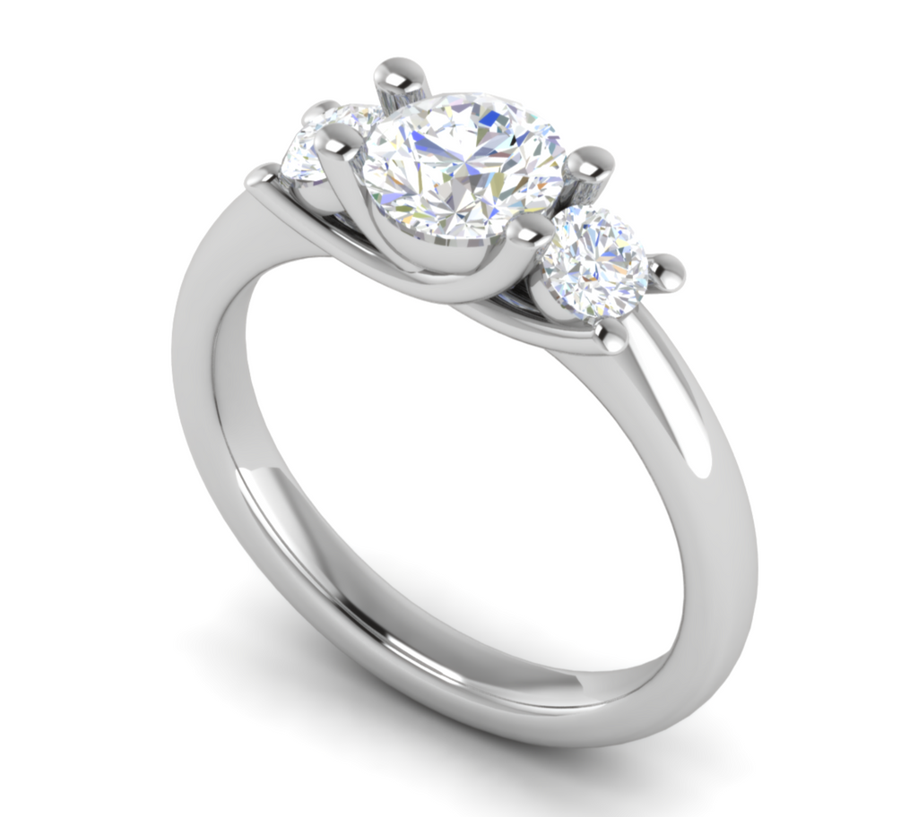 1 Carat Solitaire Diamond Accents Platinum Ring JL PT R3 RD 138   Jewelove.US