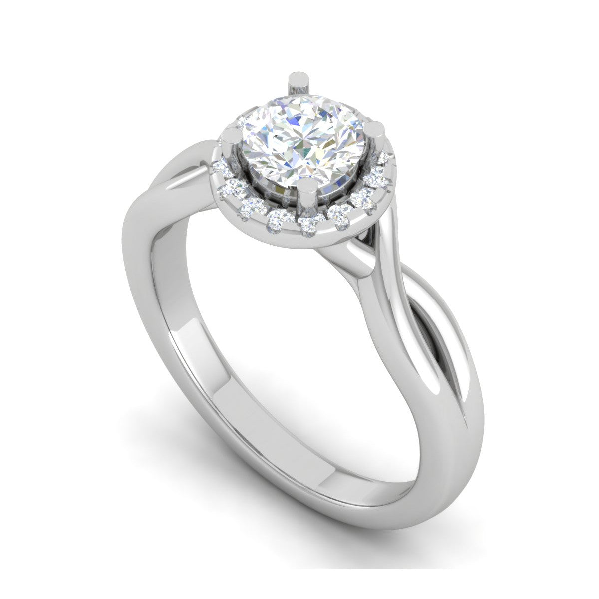 0.30 cts. Solitaire Platinum Halo Diamond Engagement Ring JL PT WB6003E   Jewelove