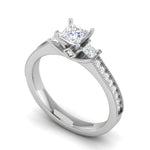 Load image into Gallery viewer, 0.30 cts. Princess Cut Diamond Diamond Shank Platinum Solitaire Engagement Ring JL PT 150   Jewelove.US
