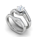 Load image into Gallery viewer, 0.30 cts Solitaire Diamond Twisted Shank Platinum Ring JL PT MHD287-A   Jewelove.US
