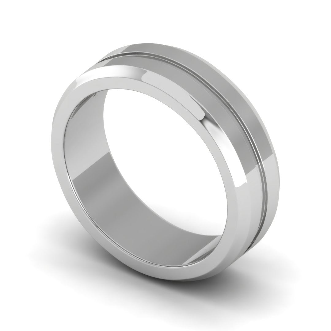 Plain Platinum Couple Ring JL PT MB 128  Men-s-Ring-only Jewelove.US