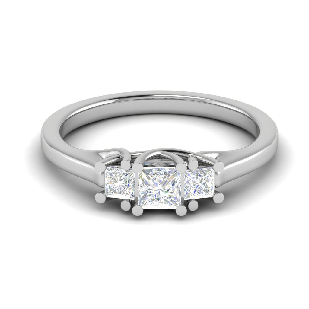 0.40 cts. Princess Cut Solitaire Platinum Diamond Ring JL PT R3 PR 160   Jewelove.US