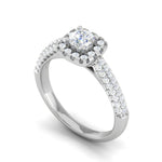 Load image into Gallery viewer, 0.30 cts. Cushion Solitaire Halo Split Shank Platinum Ring JL PT JRW1549MM   Jewelove.US
