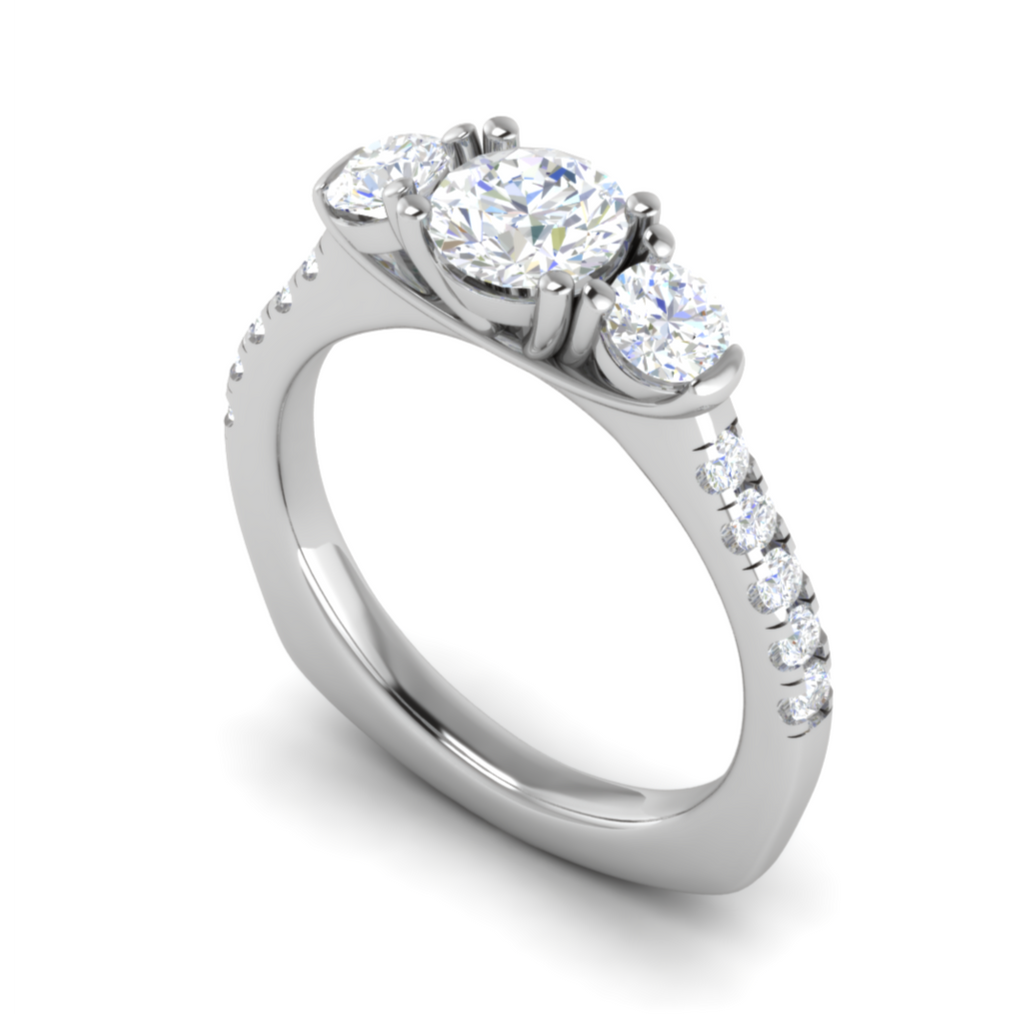 1.00 cts Platinum Solitaire Diamond Shank Ring JL PT R3 RD 145   Jewelove.US