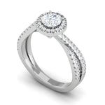 Load image into Gallery viewer, 0.50 cts Solitaire Halo Diamond Twisted Shank Platinum Ring JL PT RP RD 132   Jewelove.US
