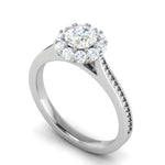 Load image into Gallery viewer, 0.50 cts Solitaire Halo Diamond Shank Platinum Ring JL PT RH RD 232   Jewelove.US
