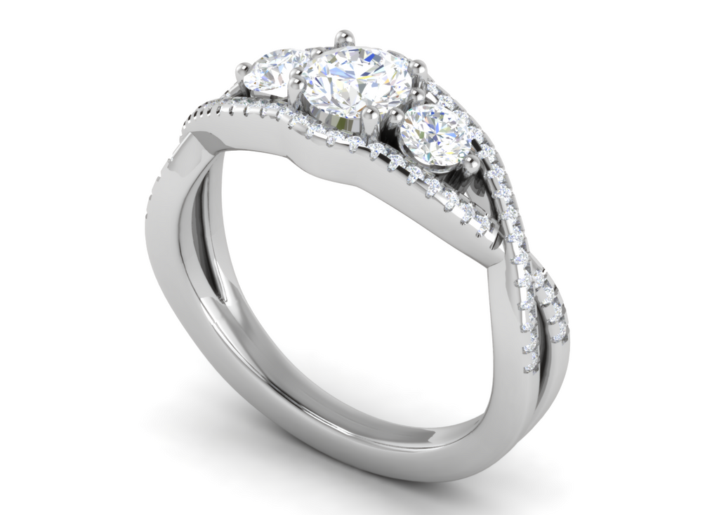 0.50 cts Solitaire with Twisted Shank Diamond Platinum Ring JL PT R3 RD 169   Jewelove.US