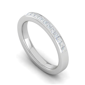 Platinum Half Eternity Princess cut Diamonds Ring for Women JL PT WB PR 135   Jewelove